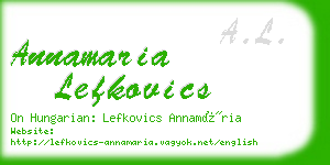 annamaria lefkovics business card